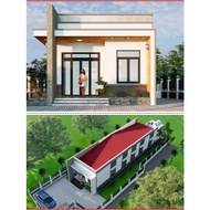 Dk167 6mx24m1 4-Level House Design Drawing with Roof Printed on A3 Paper, Full 3D Color, Architectur