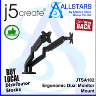 (ALLSTARS) J5create JTSA102 Ergonomic Dual Monitor Mount (Warranty 2years with Local Distributor Dig