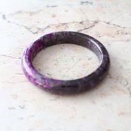 Journal-天然杉石 (南非舒俱萊)玉化皇家紫+泥地紫雙色半山水手鐲