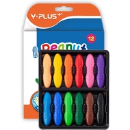 YPLUS Peanut Crayons for Kids, 12 Colors Washable Toddler Crayon, Non-Toxic Baby Crayon for ages 2-4