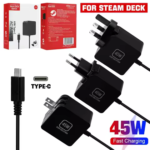 45W Fast Charger EU/US/UK Plug For Steam Deck /Switch Game Console Standard Plugs Power For US /EU P