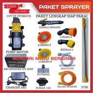 POMPA DC 12V SPRAYER ELEKTRIK AKI 12V 8AH PAKET PERTANIAN