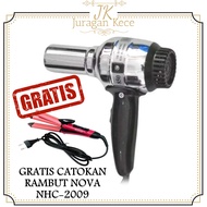 JUKE PROMO Hair Dryer Rainbow Travel Pengering Rambut Hairdryer + GRATIS Catokan Rambut Nova NHC-2009 Alat Catok Pelurus dan Keriting Rambut