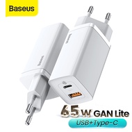 Baseus 65W GaN2 Lite Quick USB C Charger PD4.0 QC3.0 AFC SCP Quick Charging ที่ชาร์จอเนกประสงค์หลายแ