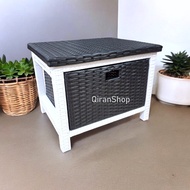 Lemari Rattan 1 Laci Lemari Multifungsi Meja Lemari Laci Rotan Sintetis Meja Laptop Meja Kosmetik Ra