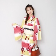 日本 和服 日本染色 梭織 女性 浴衣 腰帶 2件組 F x71-a3 yukata