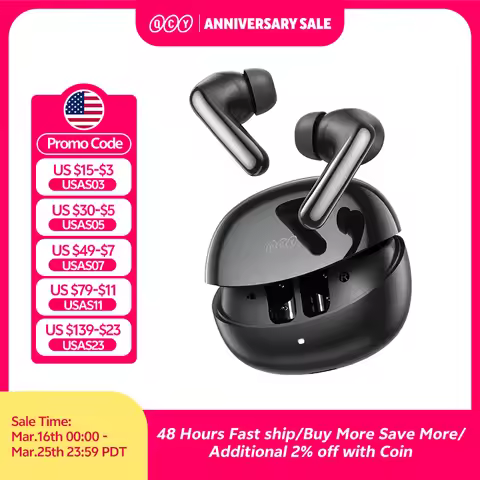 QCY MeloBuds N60 BH25HT19A Wireless Bluetooth 6.0 Earphones Hybrid ANC LDAC Hi-Res Audio with Coaxia