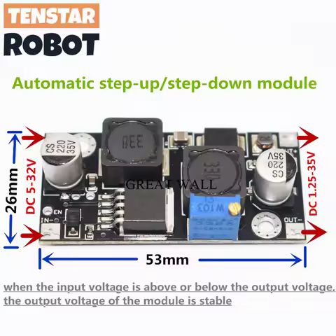 XL6019 (XL6009 Upgrade) Automatic Step-Up Step-Down Dc-Dc Adjustable Converter Power Supply Module 2