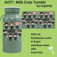 Cute and Economical Custom Milk Tumbler 400ml Heat Resistant UV Print GOT7 CHIBIDesign For Ahgase