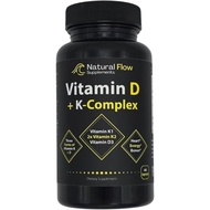 Vitamin D3 with K2 and K1 Supplement - Natural Flow Vitamin D3 and K Complex, D3 5000iu with Vitamin