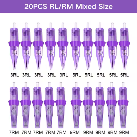 20PCS Original Mixed Cartuchos Para Tatuar 3RL 5RL 7RL 7RM 9RM Disposable Permanent Brow Makeup Tatt