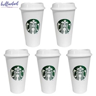 North America Starbucks Reusable Hot Cup 473ml Venty Cold Cup straw cup  Tumbler Cup White brilliantant