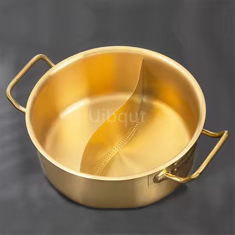 Commercial gold imitation copper pot Universal soup pot for induction cooker Stainless steel hotpot 