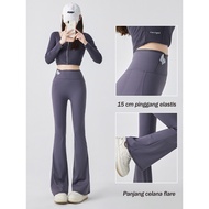 Highwaist Flare Leggings / Cutbray Leggings, women's yoga pants, women's trousers, high waist yoga p