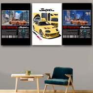 GILAN Racing Wooden Poster TOYOTA SUPRA MK3 MK4 2JZ-GTE Sport Car Wall Decoration