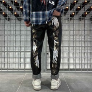 Evisu Evisu Embroidered Printed Wing Denim Trousers Men