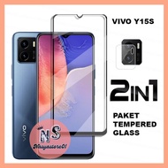 LAYAR 2in1 Tempered Glass VIVO Y15S / Y15A Full Screen Premium Screen Guard