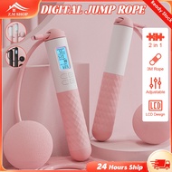 2 In 1 Digital Cordless Skipping Rope,Smart Jump Rope With Long Rope and Glue Ball,Adjustable Skippi