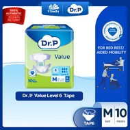 Dr. P Value Level 6 Absorbency Adult Tape Diaper M10/ L9/ XL8 - 2x Skin Protection with Quick Dry