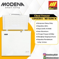 Chest Freezer Modena 200 Liter - MD 0206 w (Garansi 3 Tahun)