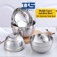 (TTS MALL) High-quality 304 stainless steel double-walled, heat-resistant round soup bowls, stainles