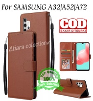 SAMSUNG GALAXY A32 4G A52 A72 FLIP LEATHER CASE PREMIUM-FLIP WALLET CASE KULIT UNTUK SAMSUNG GALAXY 