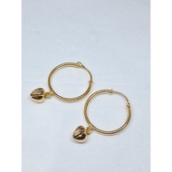 Love Pendulum Ring Earrings 1 gram Light Gold