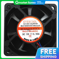 (เอเวอรคล) EC6025L05CA-3P/(60มม./25T/1B/5V)/พดลมระบายความรอน