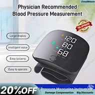 CloudWeave Digital Blood Pressure Monitor Rechargeable Wrist Style With Big LCD Display Voice