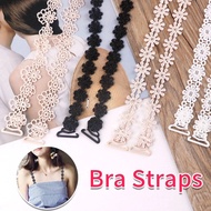 Lace Hollowed Flower Bra Strap Adjustable Shoulder Straps for Women Solid Color Non-slip Shoulder Straps Bra Accessories