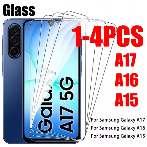 1-4Pcs Tempered Glass For Samsung Galaxy A17 5G Screen Protector Samsung A17 A16 A15 A 17 16 15 4G 1