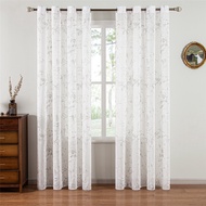 Langsir Sheer Semi Tertutup Voile Putih Lily Moderen Panjang 290cm Bilik Tamu Bilik Tidur Dapur