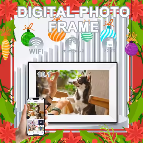 Frameo 10.1 Inch WiFi Digital Photo Frame 32GB Smart Digital Picture Frame 1280x800 IPS HD Rotating 