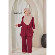 Ironless CEY Cotton Plus Size S to 5XL Suit Muslimah Baju + Seluar Labuh CEY