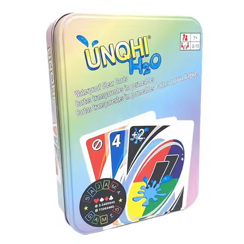 2025 New 112pcs UNO H2O Card Game WaterProof Pressure Proof PVC Plastic Transparent Kids Toys Playin