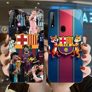 DK-62 FC Barcelona logo Casing GLASS soft frame black OPPO Realme A32 A33 A53 C17 7i A31 A53S 2020