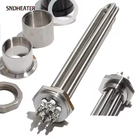 SNDHEATER Electric Solar Water Heating Element 220V 380V G1 1/2" Thread Car Oil Tank Heater TEN Resi