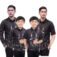 HITAM KEMEJA Batik Shirt For Adult Men big size couple Father And Son couple Top Black Brown Gray