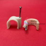 PVC Electric Pipe Clamp + Concrete Nails 5/s8" Per 1 Pcs Plastic Pipe Clamp/ 5/s8 Inch 16 mm PVC Cla