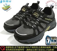 GOODYEAR 防潑水戶外鞋 3E+寬楦 足弓穩定平衡片 夜間反光 黑GAMO23430