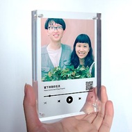 音樂或錄音播放器 客製情侶朋友家人相片亞克力相框 結婚生日禮物