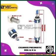 MAL 25X75 CYLINDER PNEUMATIC MAL 25 X 75 - ABINAYA7