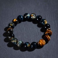 黃藍虎眼石虎眼石手鍊 |虎眼石黃銅手鏈 天然石水晶客製化禮物