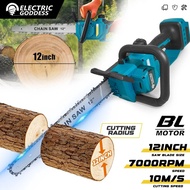 XC3H 12-inch Cordless Blue Electric Chainsaw 600W Handheld Brushless Woodworking Chainsaw Power Tool