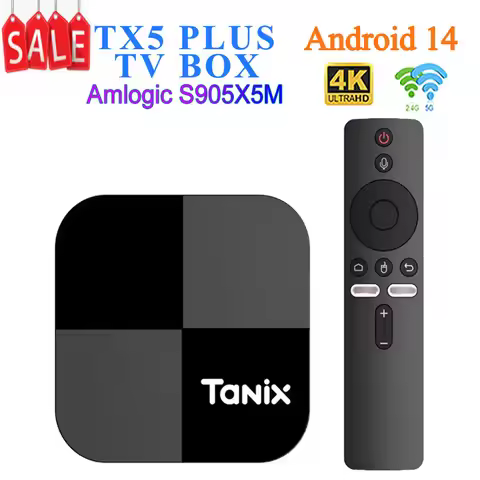 TX5 PLUS Android 14.0 Tv Box 4GB 64GB Amlogic S905X5M 2.4G/5G Wifi5 4K BT5.0 1000M Media Player Set 