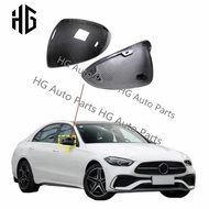 Gloss Carbon Fiber Side Rearview Mirror Case Cover Accessories For Mercedes Benz C Class W206 S206 C