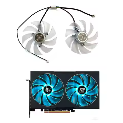 New 98MM 4PIN FD10015H12D RX6600XT 6650 GPU Fan for Power color RX 6650 6600 XT 7600XT Hellhound Gra