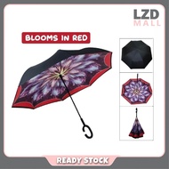 C Shape Reverse Folding Umbrella Inverted Reverse Umbrella 长柄C型雨伞 Payung Lipat Berbentuk C