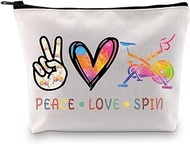 GJTIM Spin Bike Gift Spin Class Gift Spin Instructor Gift Indoor cycling Bike Gift Peace Love Spin Zipper Pouch Cycling Accessories Bag, Love Spin, Canvas Cosmetic Bag With Zipper