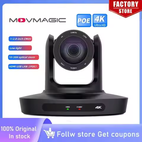 MOVMAGIC PTZ Camera 20x Zoom HDMI USB Video Conference Camera 4K live broadcast AI tracking IP POE P